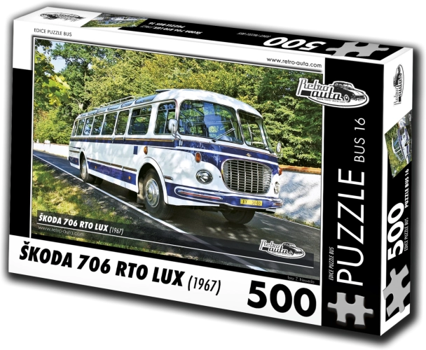 Puslespil RETRO-AUTA Škoda 706 RTO LUX bus 500 brikker