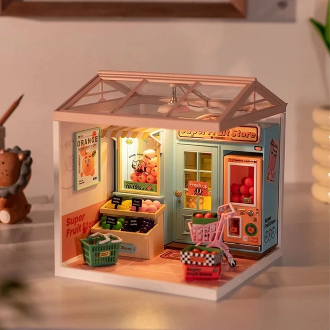 Rolife DIY Dukkehus: Frugtbutik med LED-belysning