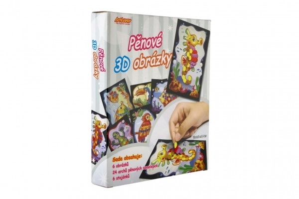 Billeder 3D skum 6stk + 6stk holdere i kassen 19x22x6,5cm