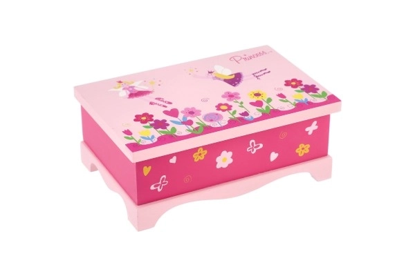 Smykkeskrin Princess spejl træ 17x7x11,5cm i kasse