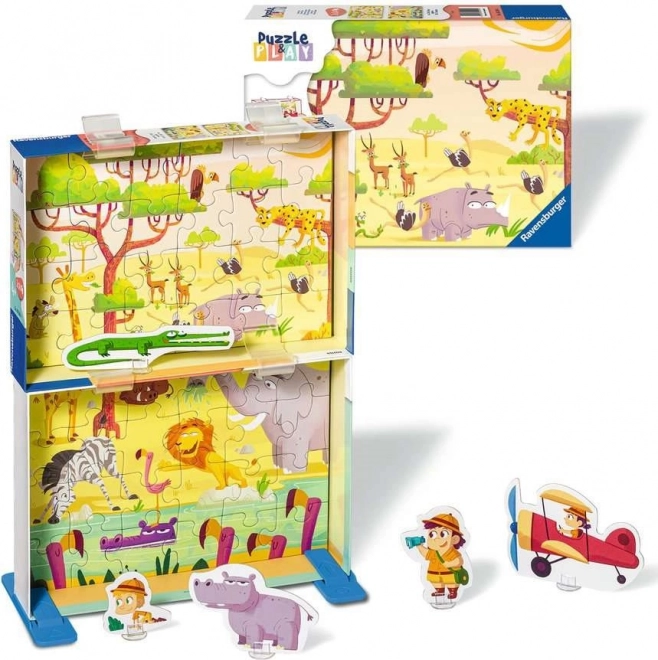 RAVENSBURGER Puslespil&Leg: Safari 2x24 brikker