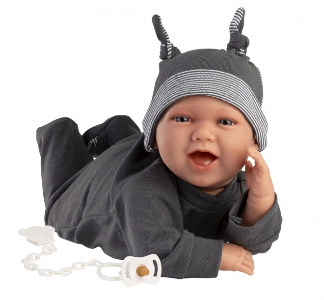 Llorens 74107 NYFØDT - realistisk babydukke med lyde og blødt stofkrop - 42 cm
