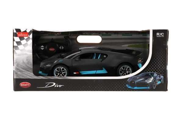 Auto RC Bugatti Divo grå plast 32cm 2,4GHz fjernbetjening på batteri i kasse 43x18x25cm