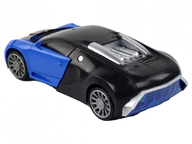 2 i 1 Bugatti Blå lyseffekter Bil-Robot