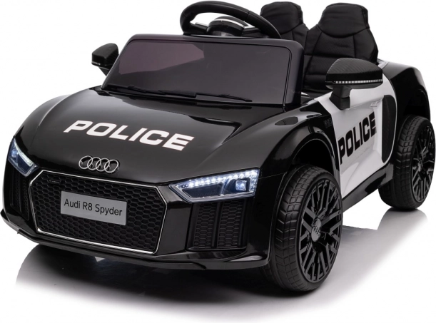 Elektrisk politi-bil til børn AUDI R8 med fjernbetjening, EVA-hjul, blød start, MP3 og LED