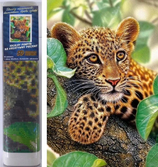Sæt til diamantmaling - leopard