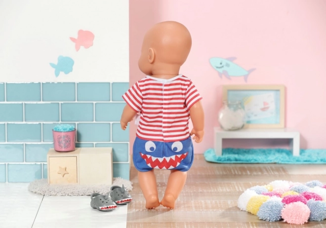 BABY born Pyjamasæt og hjemmesko, blå, 43 cm