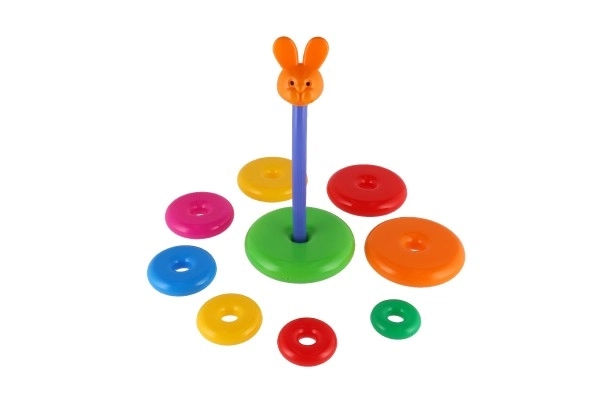 Stabelpyramide med ringe plast 28 cm ass. 2 typer i net 12m+