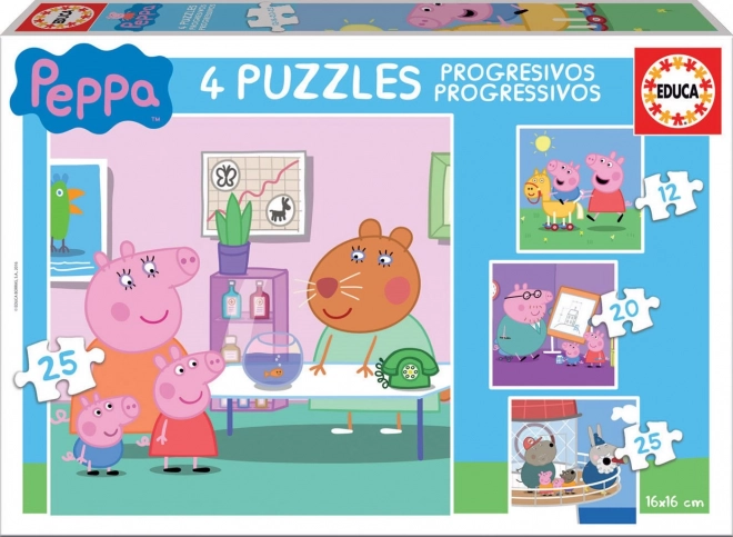 EDUCA Puzzle Gurli Gris 4i1 (12,16,20,25 brikker)