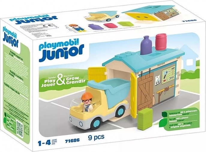 Sæt med figur Junior – lastbil med garage og form-sorterer
