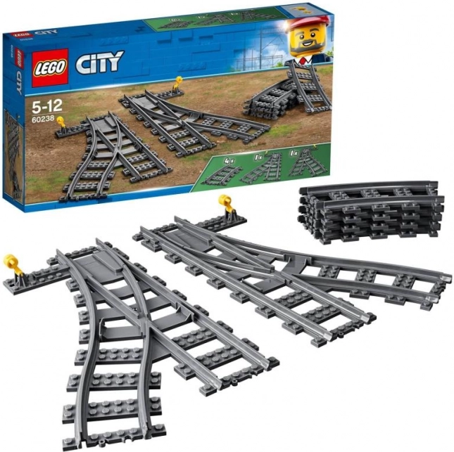 Lego City sporskifter til togskinner