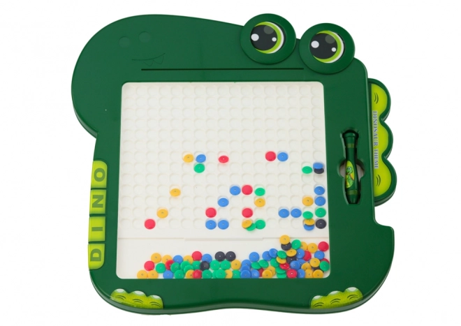 Magnetisk tavle pædagogisk Dinosaur - Grøn med perler