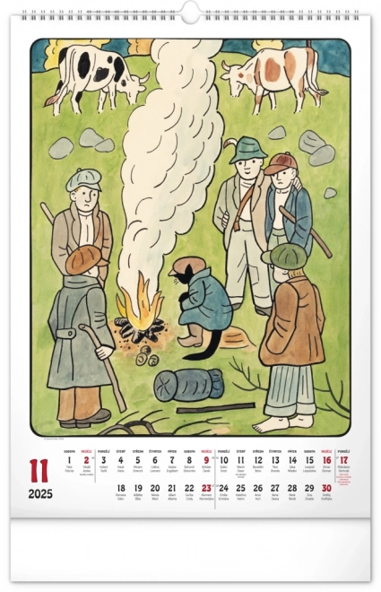 Vægkalender Josef Lada 2025, 33 × 46 cm