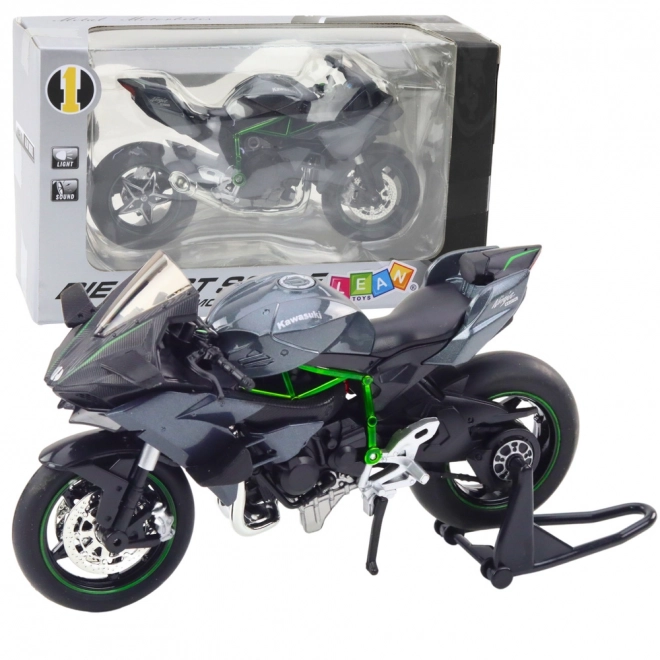 Metallisk Sportmotorcykel med Lys- og Lydseffekter
