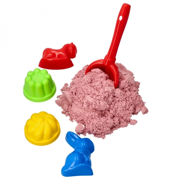 ADAM TOYS Kinetisk sand lyserød 2 kg + forme og skovl