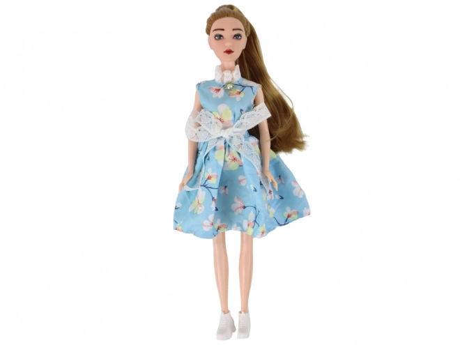 Emily Baby Doll Forår lange hår Blå kattekjole