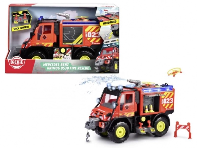 Brandbil Mercedes-Benz Unimog U530 med effekter