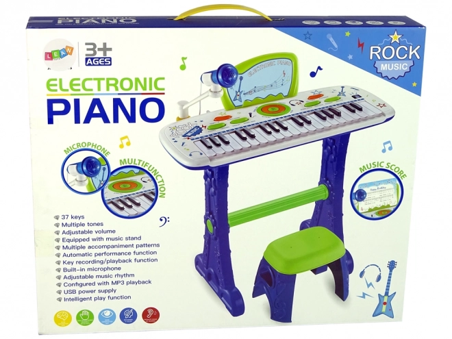 Elektrisk klaver-keyboard til børn Blue USB notes