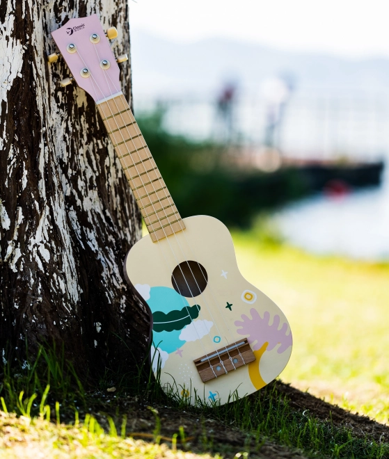 Klassisk verdens pink træ-ukulele til børn