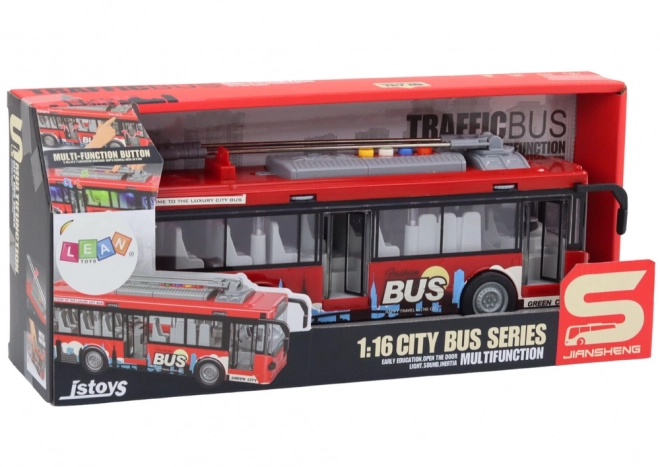 Trolleybus 1:16 Lys Lyd Kørsel Rød