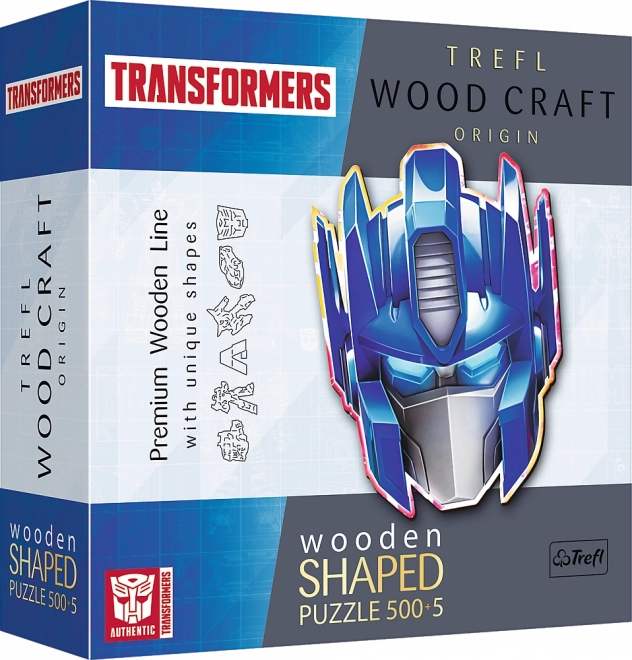 Dobbelt­sided træpuslespil TREFL Wood Craft Origin Transformers Optimus Prime, 505 brikker