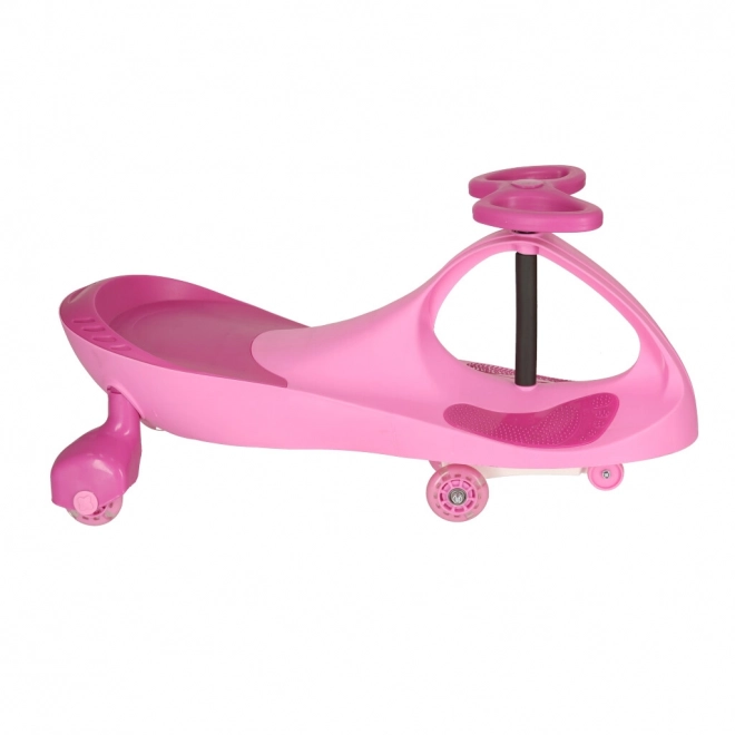 Rosa børneløbecykel med lysende LED-hjul