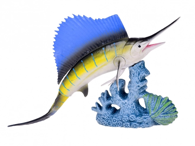 Sæt med havdyr - skildpadde, hummer, savfisk, krabbe og mere