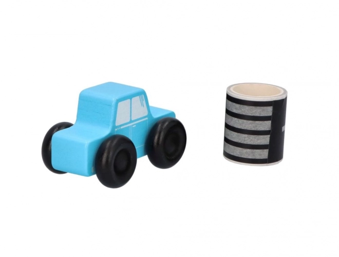Balancebræt med filt, bil og vej