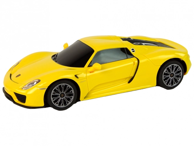 Bil R/C Porsche 918 med fjernbetjening gul 1:24