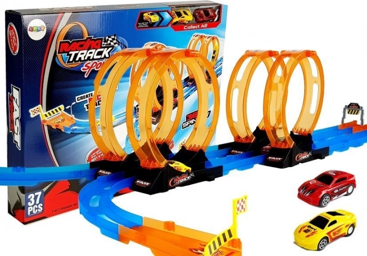 Racerbane med 4 loops, 2 biler, længde 181 cm