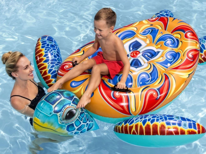 Bestway oppustelig madras med håndtag skildpadde Majolika