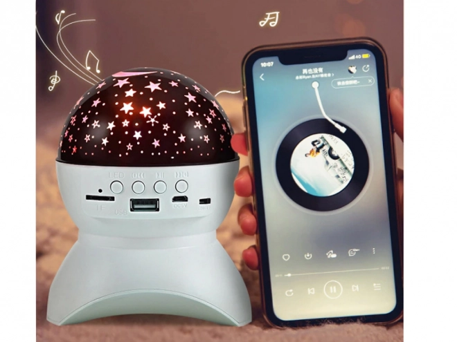 Nat LED-projektor med højttaler og Bluetooth