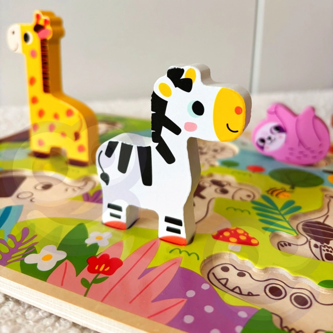 Træpuslespil ZOO Safari til børn