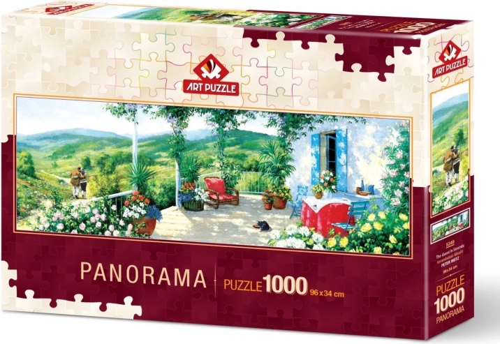 Panoramisk puslespil Art Puzzle Gæst på verandaen, 1000 brikker
