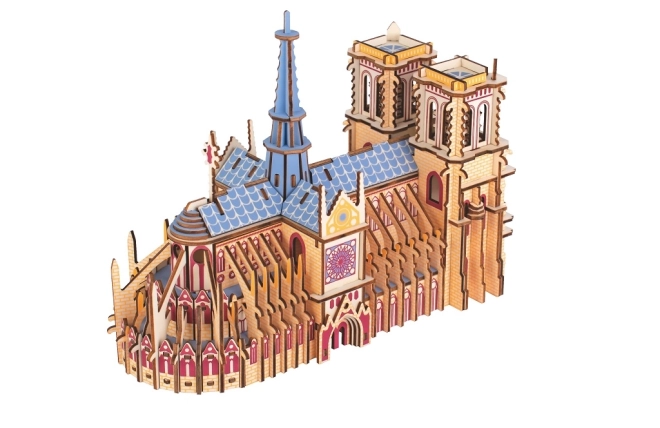 Woodcraft Træ 3D puslespil Notre-Dame Katedral