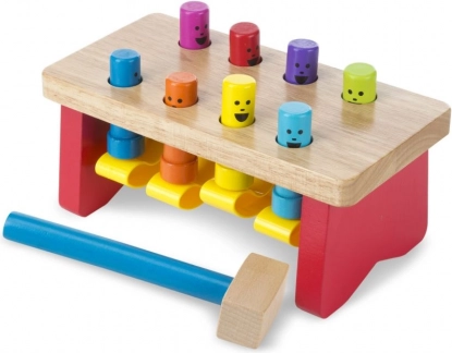 Træbankebænk MELISSA & DOUG med farvede tapper