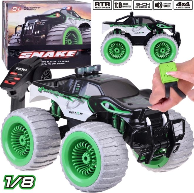 Kæmpe RC-bil Monster Snake 4x4 med musik, lys og 360° drift