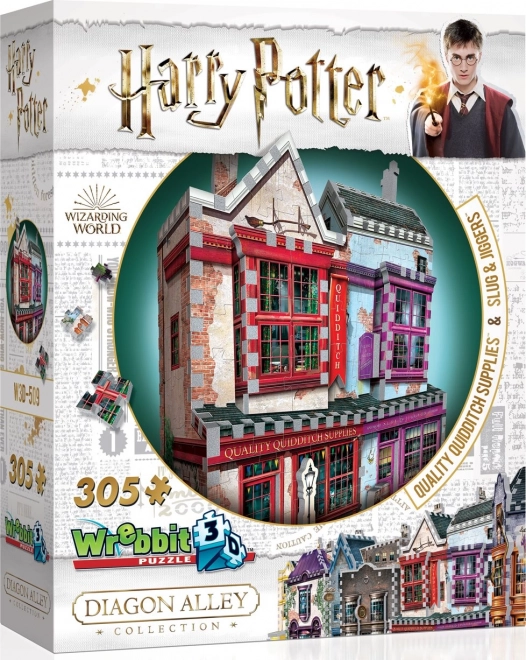 3D-puslespil Harry Potter: Quality Quidditch Supplies og Slug & Jiggers Apothecary 305 brikker