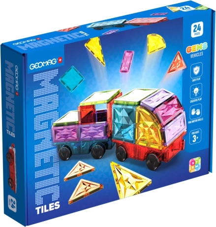 Geomag magnetiske tiles biler – magnetisk byggesæt med hjul