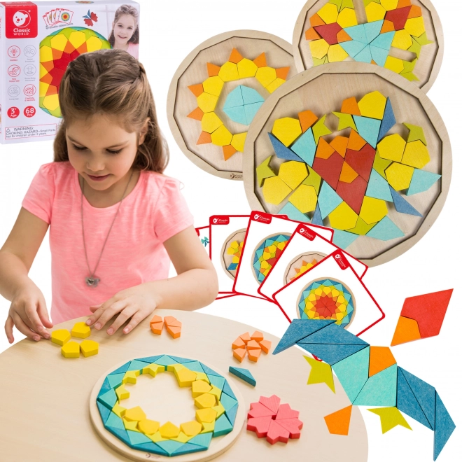 Montessori puslespil mandala - mønstre, former og farver
