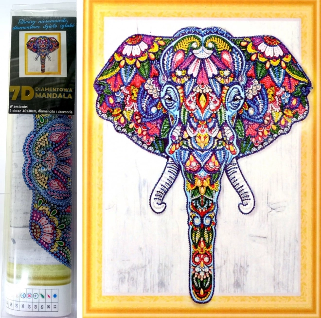 Diamantmaling 7D elefant 30 × 40 cm