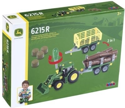 John Deere traktor til samling med 2 trailere