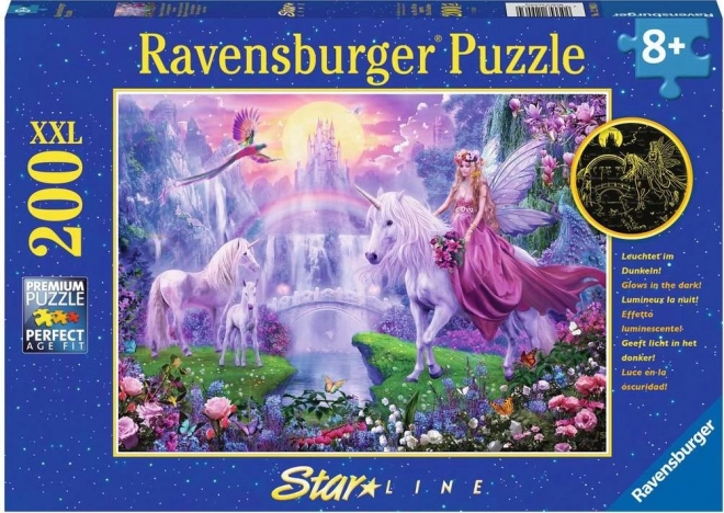 RAVENSBURGER Lysende puslespil Magisk nat af enhjørninger XXL 200 brikker