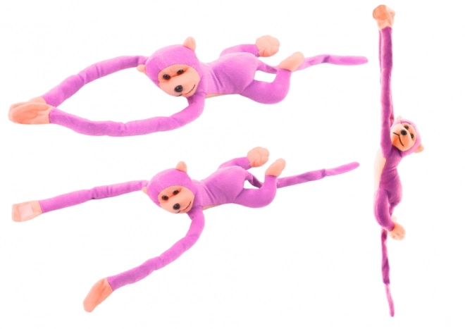 Plys maskot abe med lyd pink 60 cm