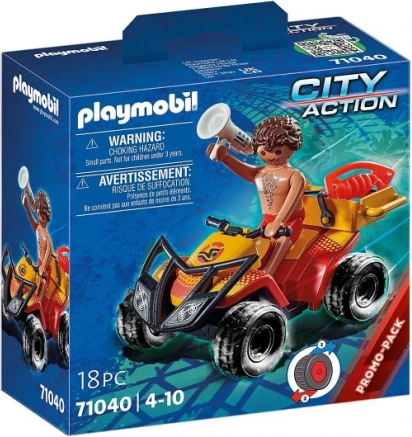 Playmobil City Action – rednings‑ATV med figur og pull‑back‑motor