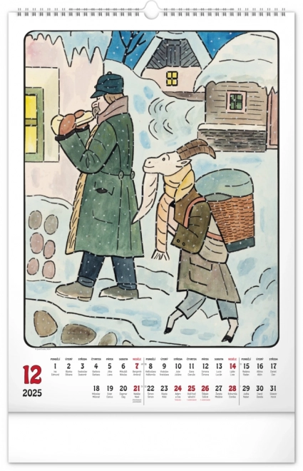 Vægkalender Josef Lada 2025, 33 × 46 cm