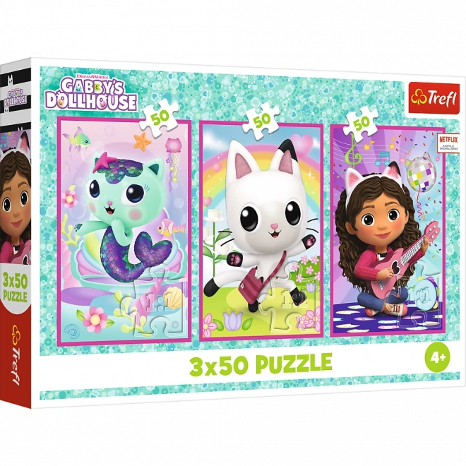 Puslespil 3x50 - Gabby's Dollhouse: Mød Gabby og kattene