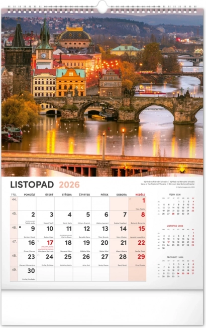 Vægkalender Prag 2026