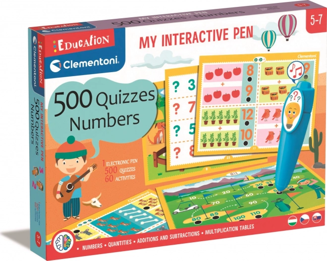 CLEMENTONI Undervisningsspil: min interaktive pen 500 quizzer – Tal