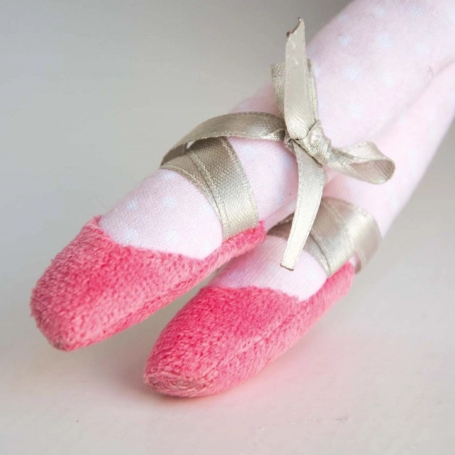 Doudou Jolijou stof-ballerinadukke Lily Rose 36 cm
